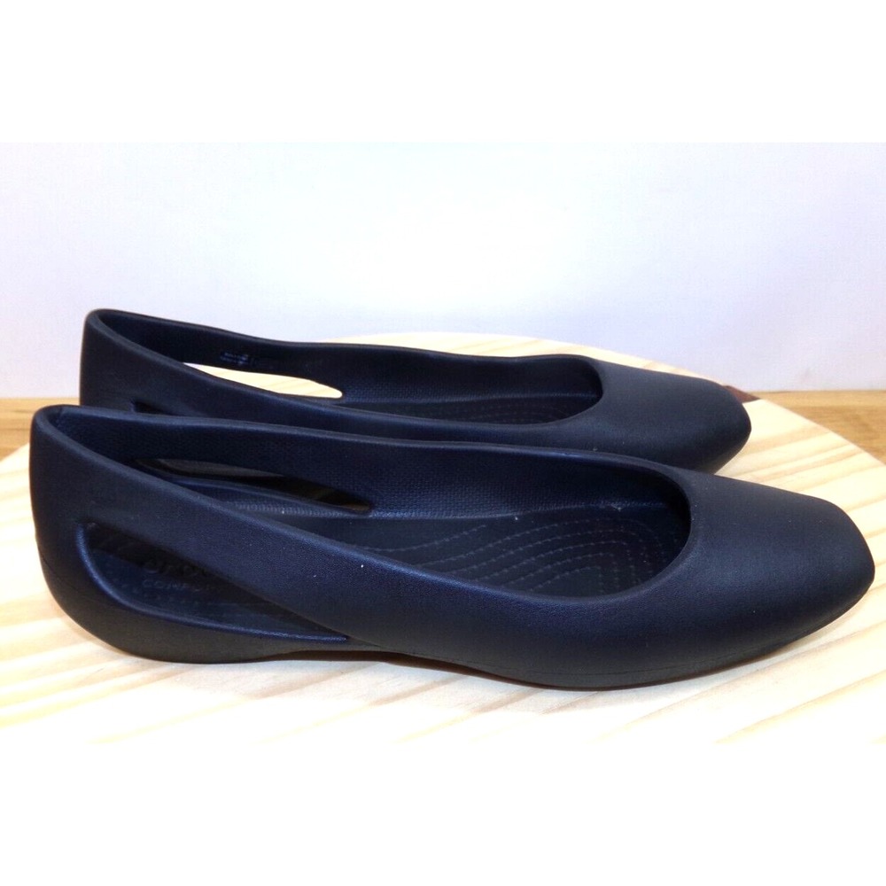 Crocs Sloane Square Toe Ballet Flats 205873 Womens Black Size‎ 10